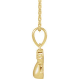 10MM Diamond Angel Charm on 15" Cable Chain - 14K Yellow Gold
