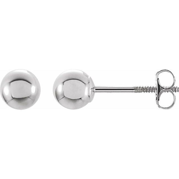 Ball Stud Earrings in 14K White Gold (Available in 3MM or 4MM)