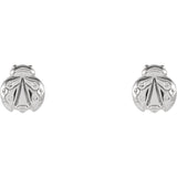 5MM Ladybug Stud Earrings - 14K White Gold