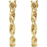 12MM Twisted Hoop Earrings - 14K Yellow Gold