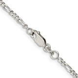 2.25MM Figaro Chain - Sterling Silver