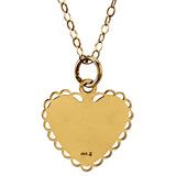 16MM Daddy's Little Girl Heart Charm on 15" Chain - 14K Yellow Gold