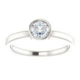 5MM White Sapphire Ring (Available in sizes 6-7) - Sterling Silver