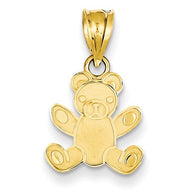 Teddy Bear Charm - 14K Yellow Gold