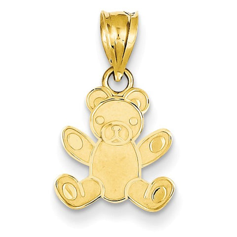 Teddy Bear Charm - 14K Yellow Gold