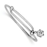 Adjustable Flower Bangle Bracelet - Sterling Silver