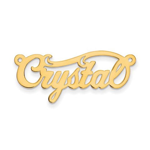 35x14MM Script Nameplate - 10K Yellow Gold