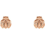 5MM Ladybug Stud Earrings - 14K Rose Gold