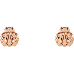 5MM Ladybug Stud Earrings - 14K Rose Gold