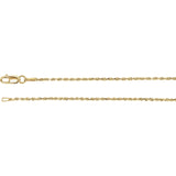 1.3MM Diamond-Cut Rope Chain (Available in 12", 14" , 16" and 18") - 14K Yellow Gold