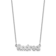 Doodle Nameplate Necklace - Sterling Silver