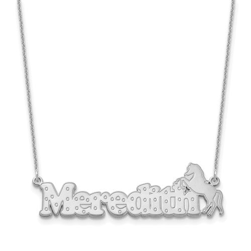 Horse Nameplate Necklace - Sterling Silver