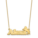 Horse Nameplate Necklace - Yellow Gold