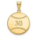 Custom Baseball Charm - 10K Yellow Gold