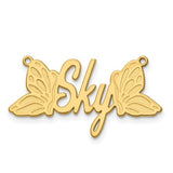 Butterfly Nameplate Necklace - Yellow Gold