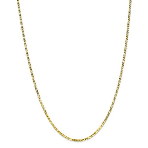 2.2MM Curb Link Chain (Available in 16" and 18") - 10K Yellow Gold