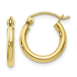 13MM Hoop Earrings - 10K Yellow Gold