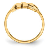 Block Double Letter Initial Ring (Available in sizes 5-7) - 10K Yellow Gold