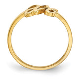 Script Double Letter Initial Ring (Available in sizes 5-7) - 10K Yellow Gold