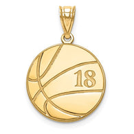 Custom Basketball Charm - 14K Yellow Gold