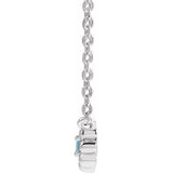 Flower Necklace w/Aquamarine - Sterling Silver