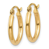 11MM Hoop Earrings - 10K Yellow Gold