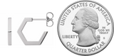 12.65MM  Geometric Hoop Earrings - Sterling Silver
