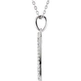 23MM Diamond Double Sixteenth Music Note Charm on 16" Chain - 14K White Gold