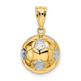 Soccer Ball Charm II - 14K Yellow and White Gold