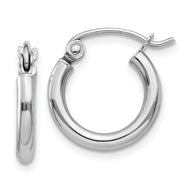 13MM Hoop Earrings - 14K White Gold