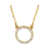 10MM Diamond Circle 16" Necklace - 14K White Gold
