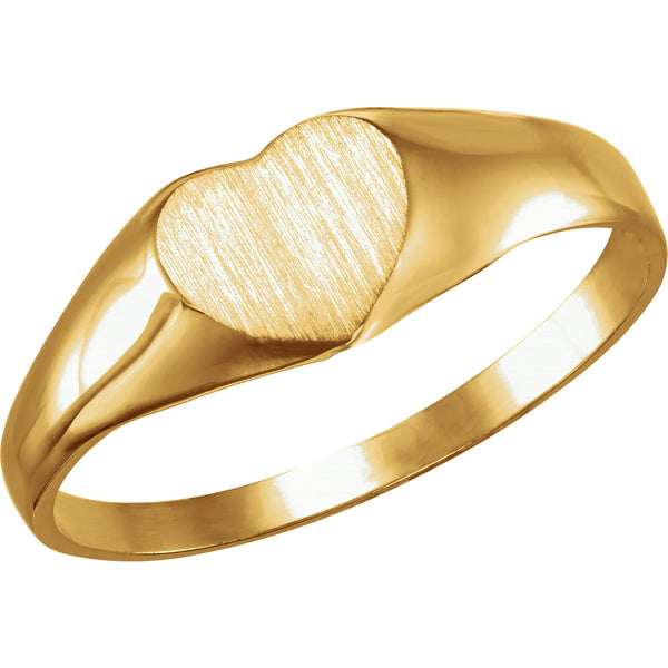 Heart Ring Size 3 - 14K Yellow Gold
