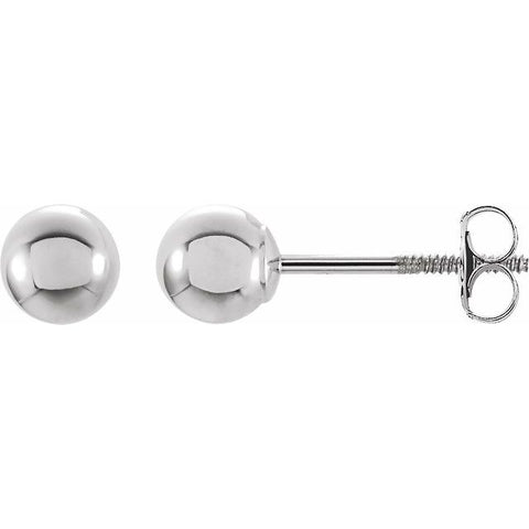 Ball Stud Earrings in 14K White Gold (Available in 3MM or 4MM)