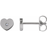 6MM Heart Diamond Stud Earrings - 14K Rose Gold