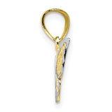 Diamond-cut Butterfly Charm - 10K Yellow and White Gold