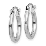 15MM Hoop Earrings - 14K White Gold