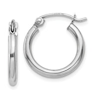 15MM Hoop Earrings - 14K White Gold