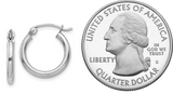15MM Hoop Earrings - 14K White Gold