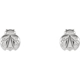 5MM Ladybug Stud Earrings - 14K White Gold
