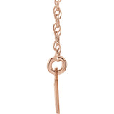 38x7MM Roman Numeral Necklace 16" - 14K Rose Gold