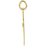 Cross with Heart Charm - 14K Yellow Gold
