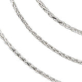 1MM Diamond-Cut Wheat Chain (Available in 12", 14" and 16") - 14K White Gold