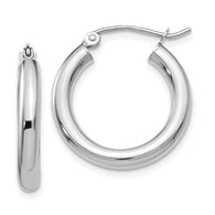 20MM Hoop Earrings - 14K White Gold