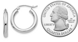 20MM Hoop Earrings - 14K White Gold