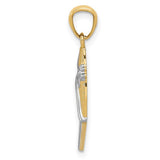 Ballet Slipper Charm - 14K Yellow and White Gold