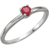 3MM Ruby "July" Ring Size 3 - 14K Yellow Gold