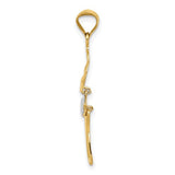 Moving Ballet Dancer Charm - 14K Yellow and White Gold