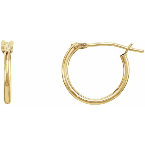 12.5MM Hoop Earrings - 14K Yellow Gold