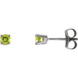 3MM Peridot "August" Stud Earrings - 14K Yellow Gold
