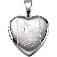 12MM Baptism Locket - Sterling Silver